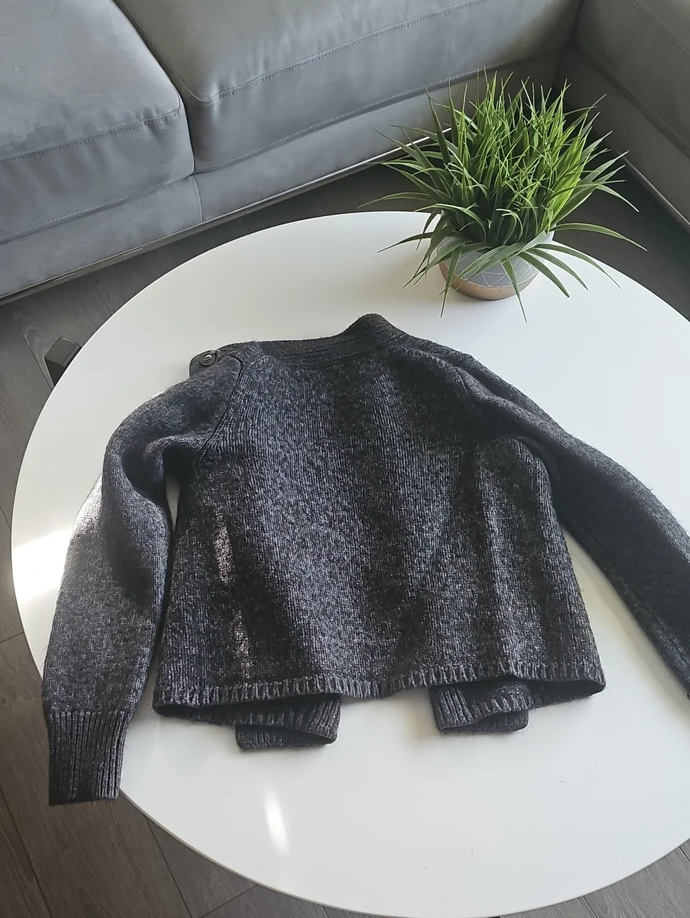 J Crew Double-Breasted Knit Jacket - Charcoal Gray